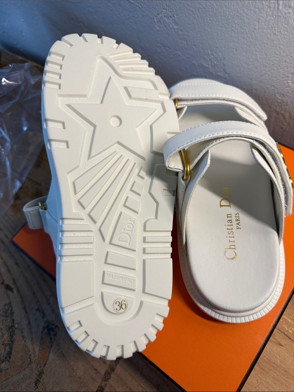 Christian Dior Diorat sandals off white Sz 36 6 or 36 - Picture 5 of 5